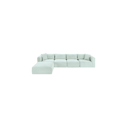 Shaggy Mint Corduroy Performance Fabric Modular Sectional