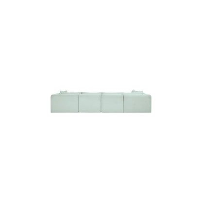 Shaggy Mint Corduroy Performance Fabric Modular Sectional