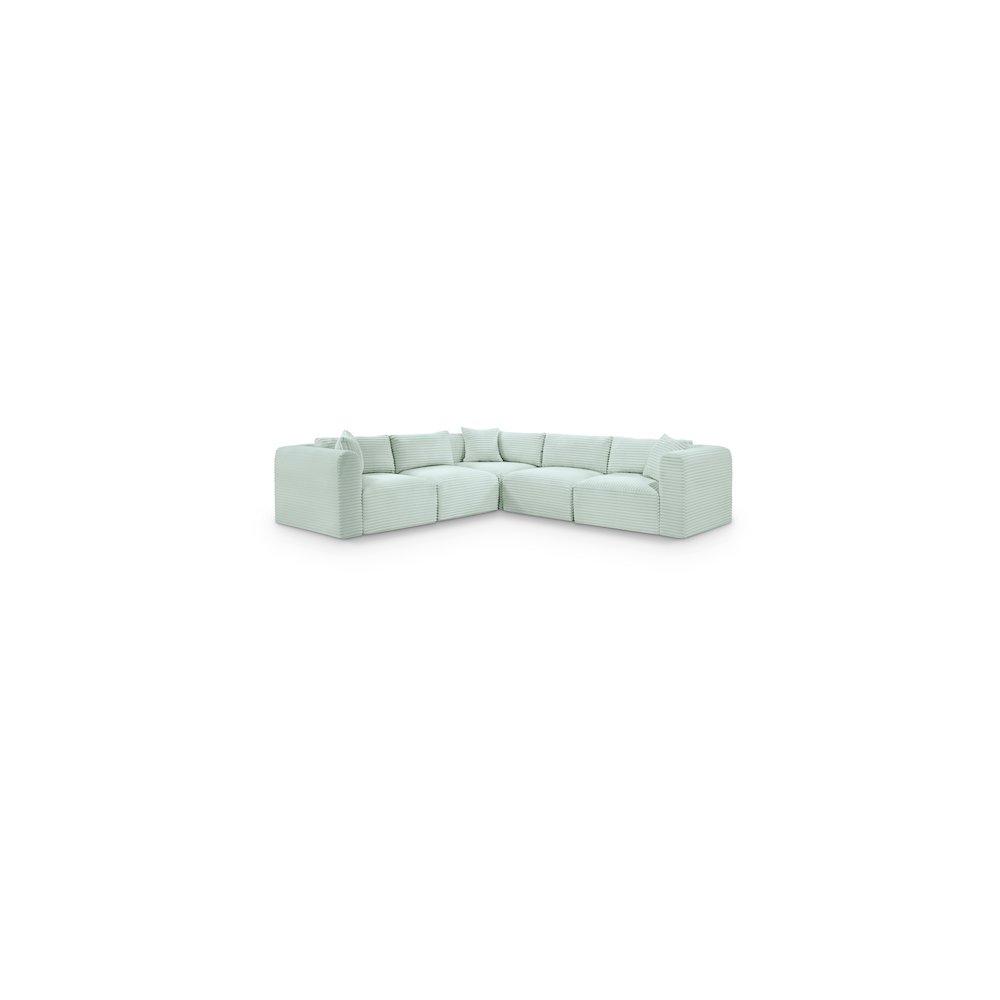 Shaggy Mint Corduroy Performance Fabric Modular Sectional