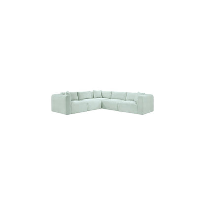 Shaggy Mint Corduroy Performance Fabric Modular Sectional