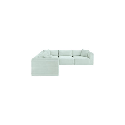 Shaggy Mint Corduroy Performance Fabric Modular Sectional