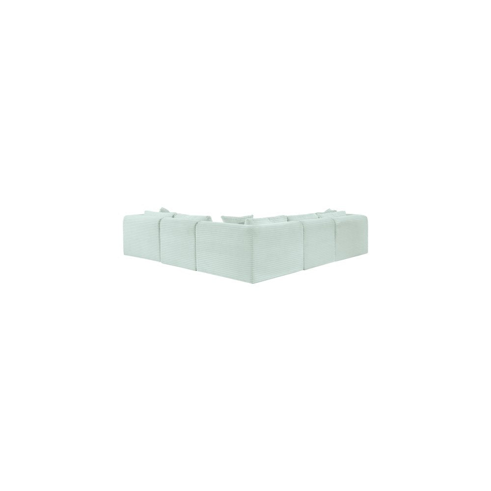 Shaggy Mint Corduroy Performance Fabric Modular Sectional