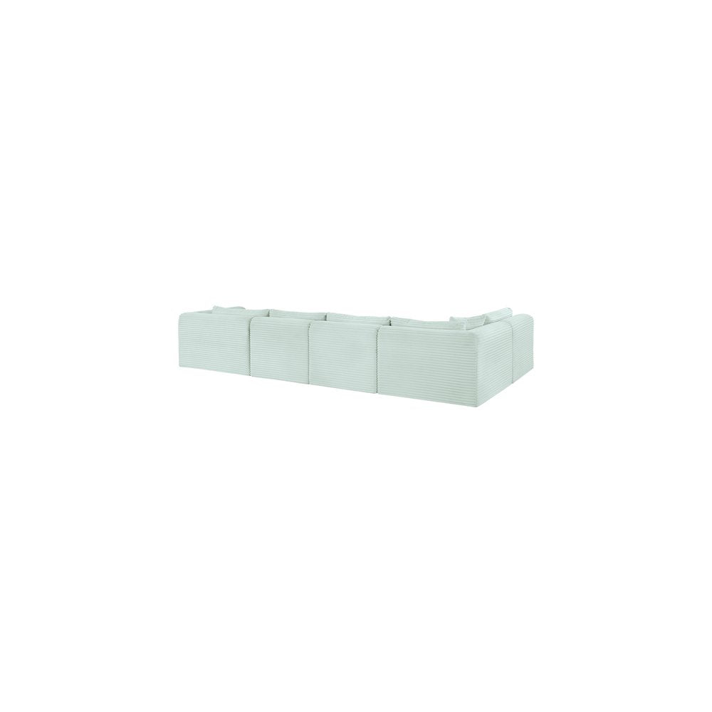 Shaggy Mint Corduroy Performance Fabric Modular Sectional