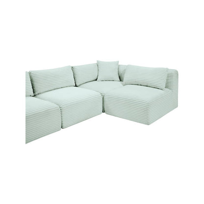 Shaggy Mint Corduroy Performance Fabric Modular Sectional