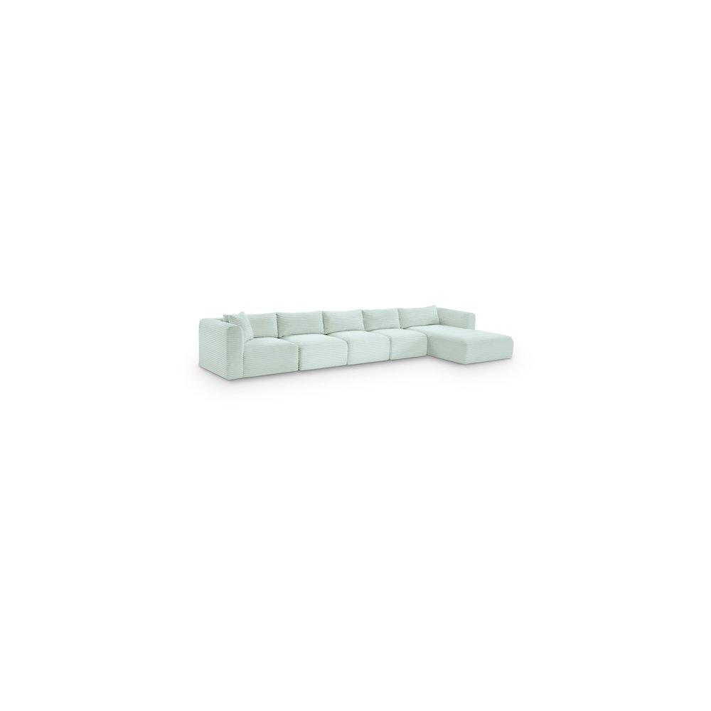 Shaggy Mint Corduroy Performance Fabric Modular Sectional