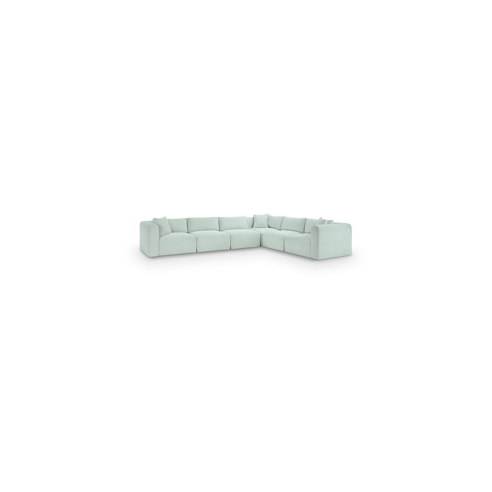 Shaggy Mint Corduroy Performance Fabric Modular Sectional