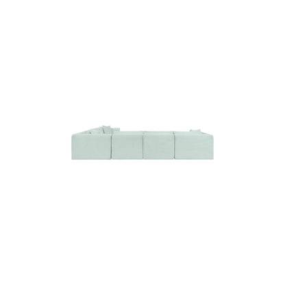 Shaggy Mint Corduroy Performance Fabric Modular Sectional