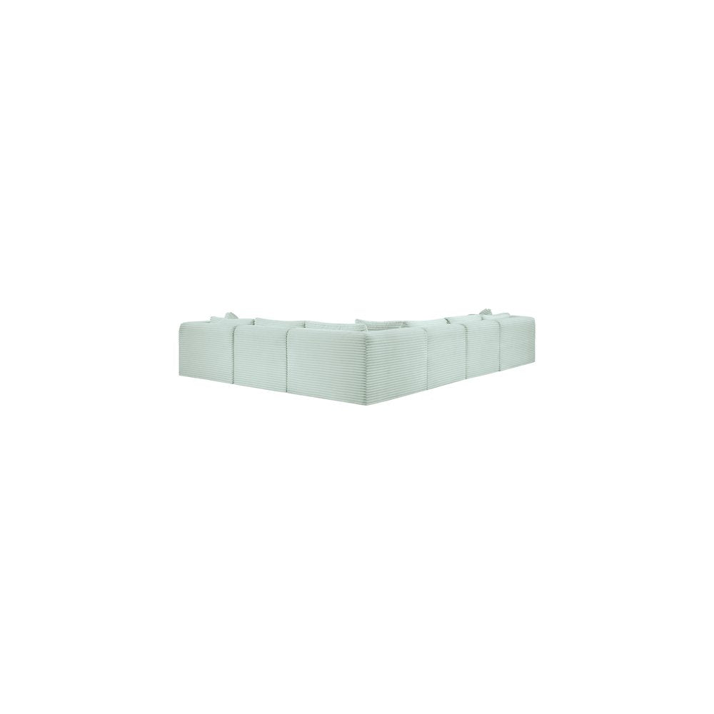 Shaggy Mint Corduroy Performance Fabric Modular Sectional