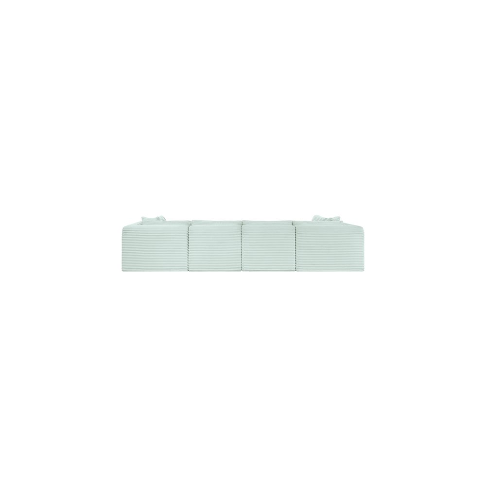 Shaggy Mint Corduroy Performance Fabric Modular Sectional