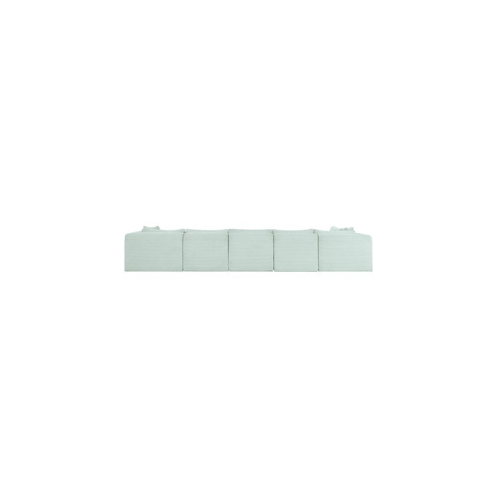 Shaggy Mint Corduroy Performance Fabric Modular Sectional