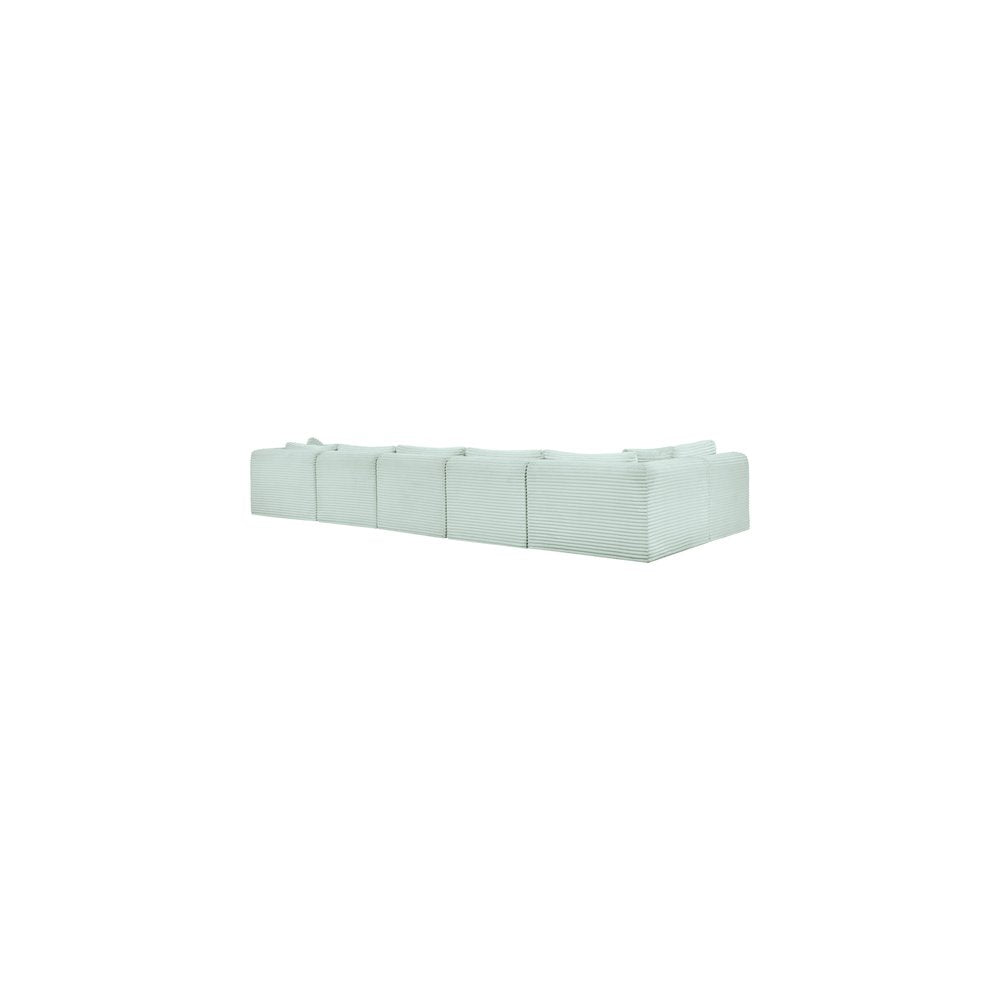 Shaggy Mint Corduroy Performance Fabric Modular Sectional