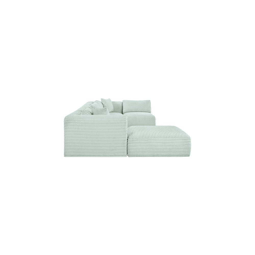 Shaggy Mint Corduroy Performance Fabric Modular Sectional