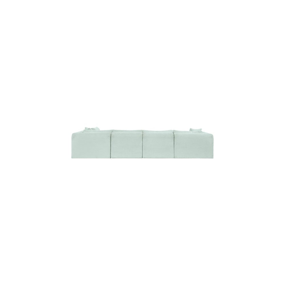 Shaggy Mint Corduroy Performance Fabric Modular Sectional