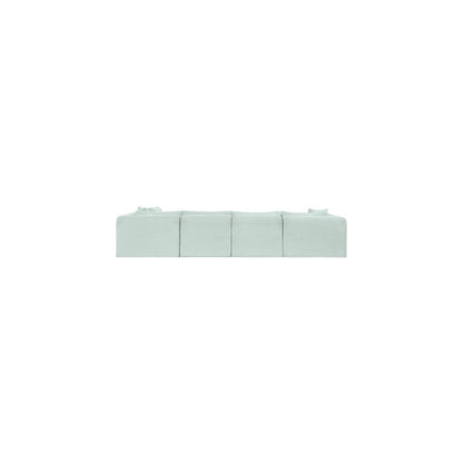 Shaggy Mint Corduroy Performance Fabric Modular Sectional
