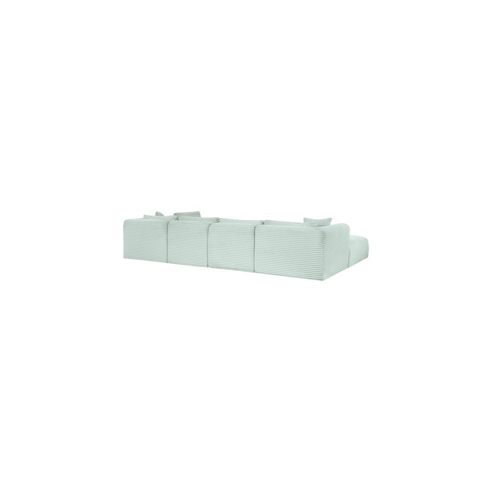 Shaggy Mint Corduroy Performance Fabric Modular Sectional