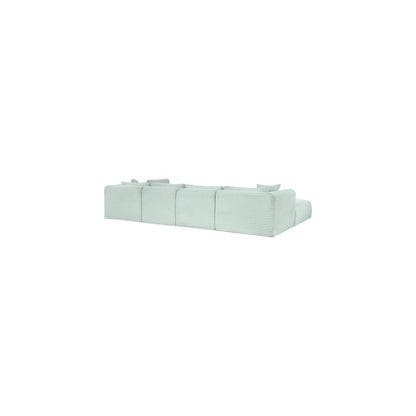 Shaggy Mint Corduroy Performance Fabric Modular Sectional