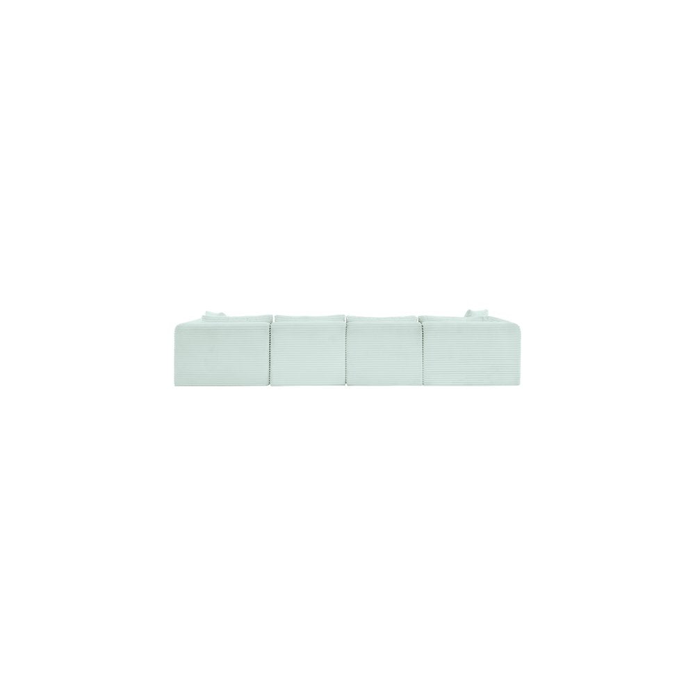 Shaggy Mint Corduroy Performance Fabric Modular Sectional