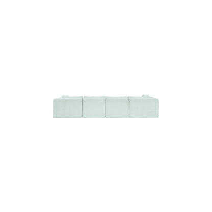Shaggy Mint Corduroy Performance Fabric Modular Sectional