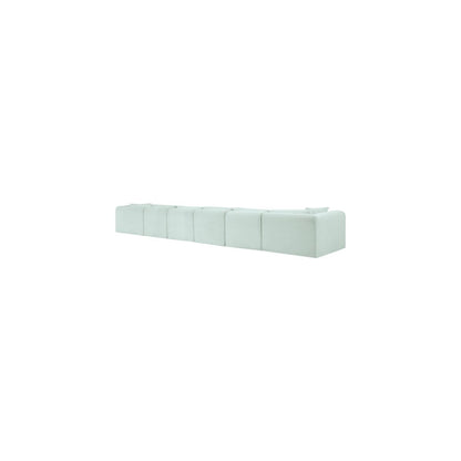 Shaggy Mint Corduroy Performance Fabric Modular Sectional
