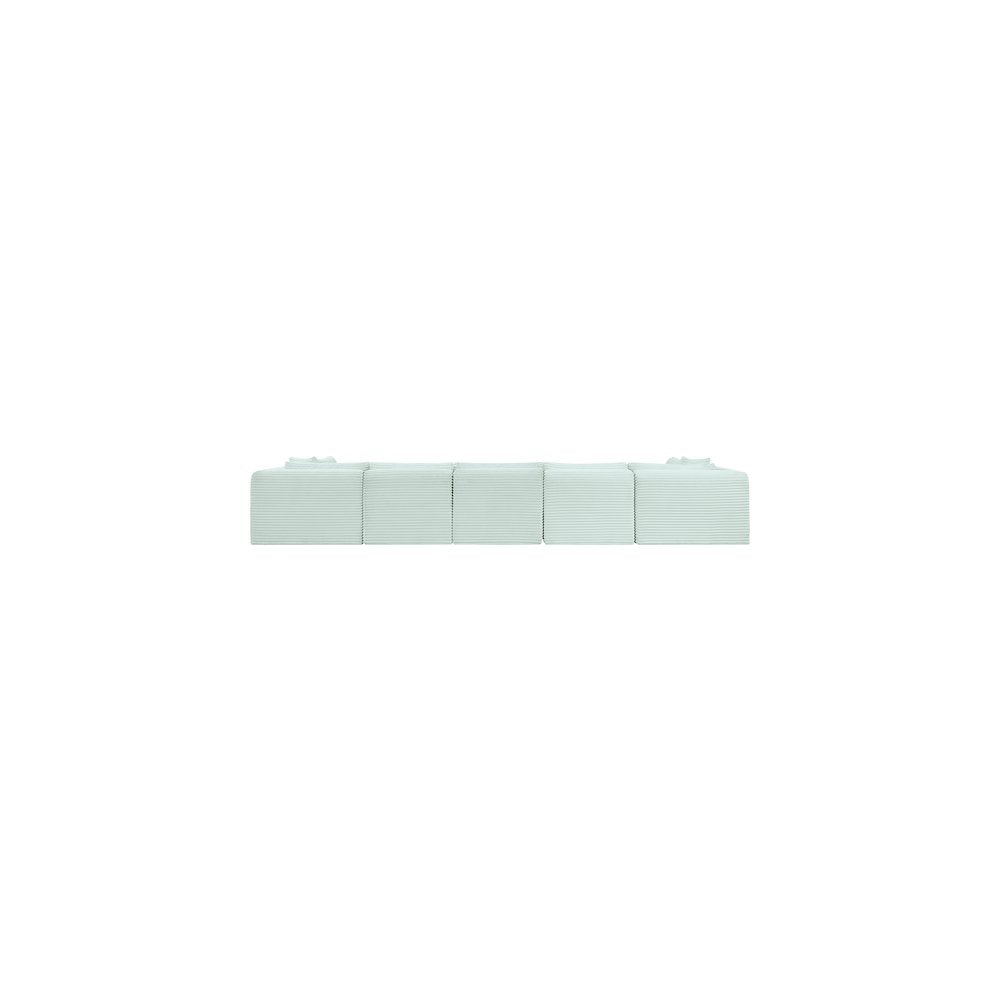 Shaggy Mint Corduroy Performance Fabric Modular Sectional