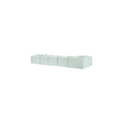 Shaggy Mint Corduroy Performance Fabric Modular Sectional