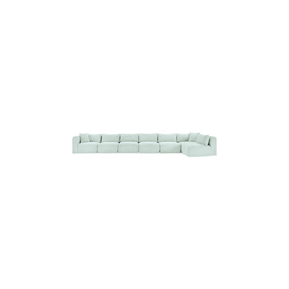 Shaggy Mint Corduroy Performance Fabric Modular Sectional