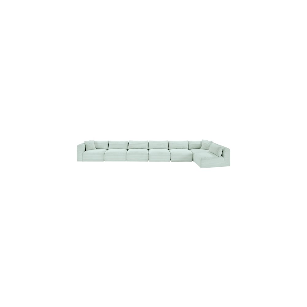 Shaggy Mint Corduroy Performance Fabric Modular Sectional