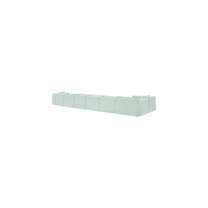 Shaggy Mint Corduroy Performance Fabric Modular Sectional