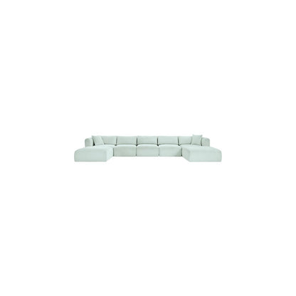 Shaggy Mint Corduroy Performance Fabric Modular Sectional