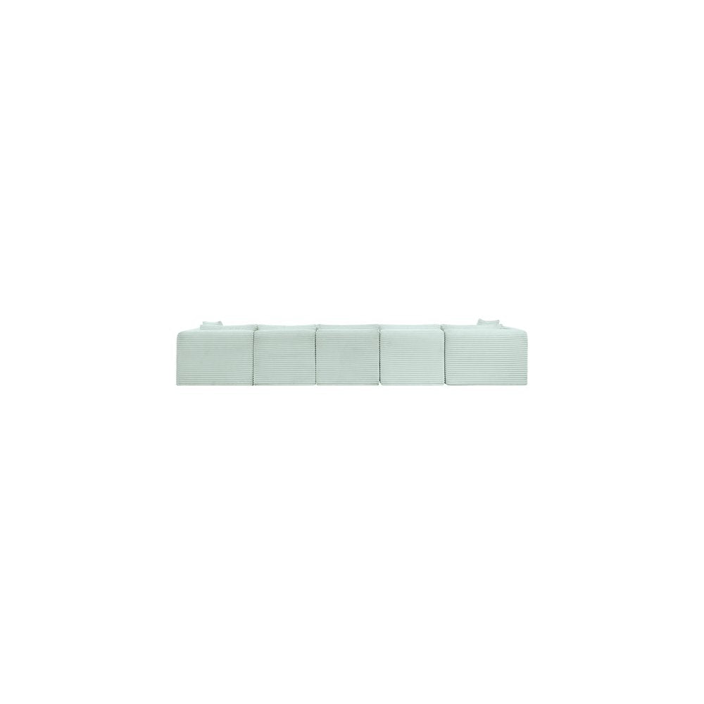 Shaggy Mint Corduroy Performance Fabric Modular Sectional