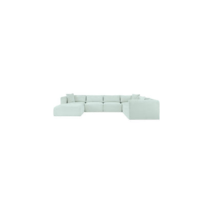 Shaggy Mint Corduroy Performance Fabric Modular Sectional