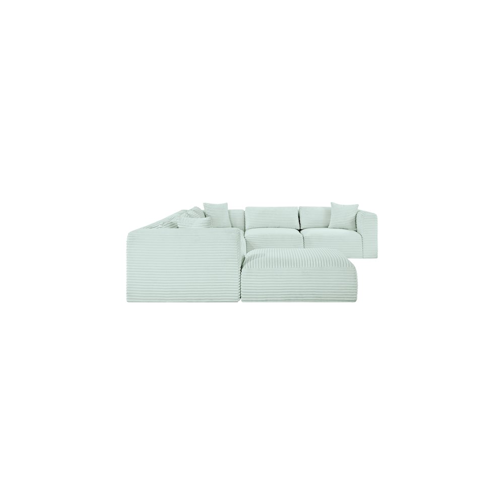 Shaggy Mint Corduroy Performance Fabric Modular Sectional