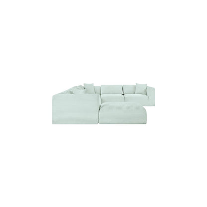 Shaggy Mint Corduroy Performance Fabric Modular Sectional