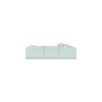 Shaggy Mint Corduroy Performance Fabric Modular Sectional
