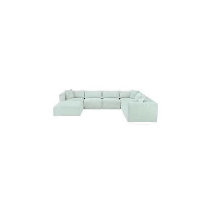 Shaggy Mint Corduroy Performance Fabric Modular Sectional