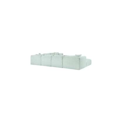 Shaggy Mint Corduroy Performance Fabric Modular Sectional