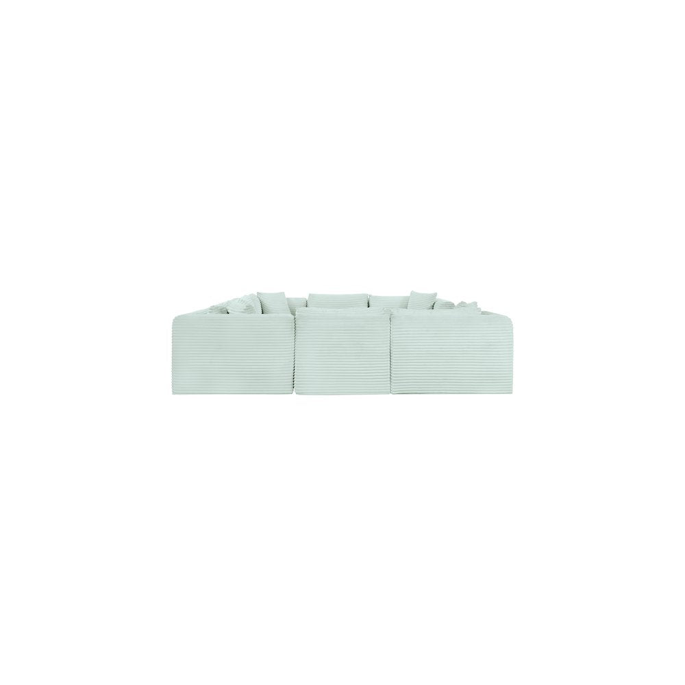 Shaggy Mint Corduroy Performance Fabric Modular Sectional