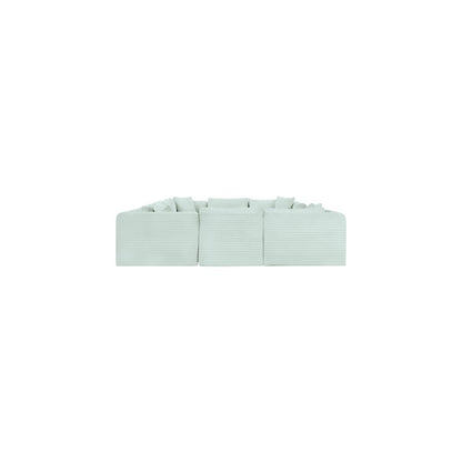 Shaggy Mint Corduroy Performance Fabric Modular Sectional