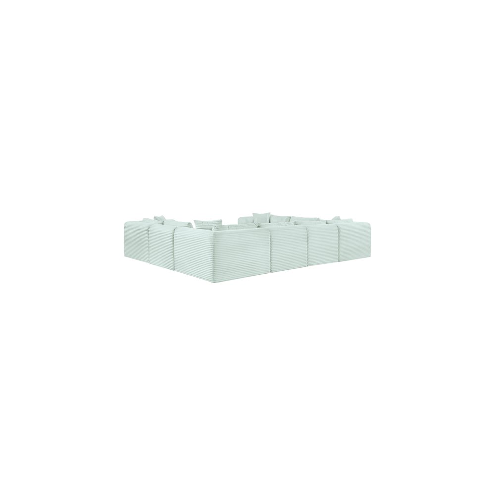 Shaggy Mint Corduroy Performance Fabric Modular Sectional