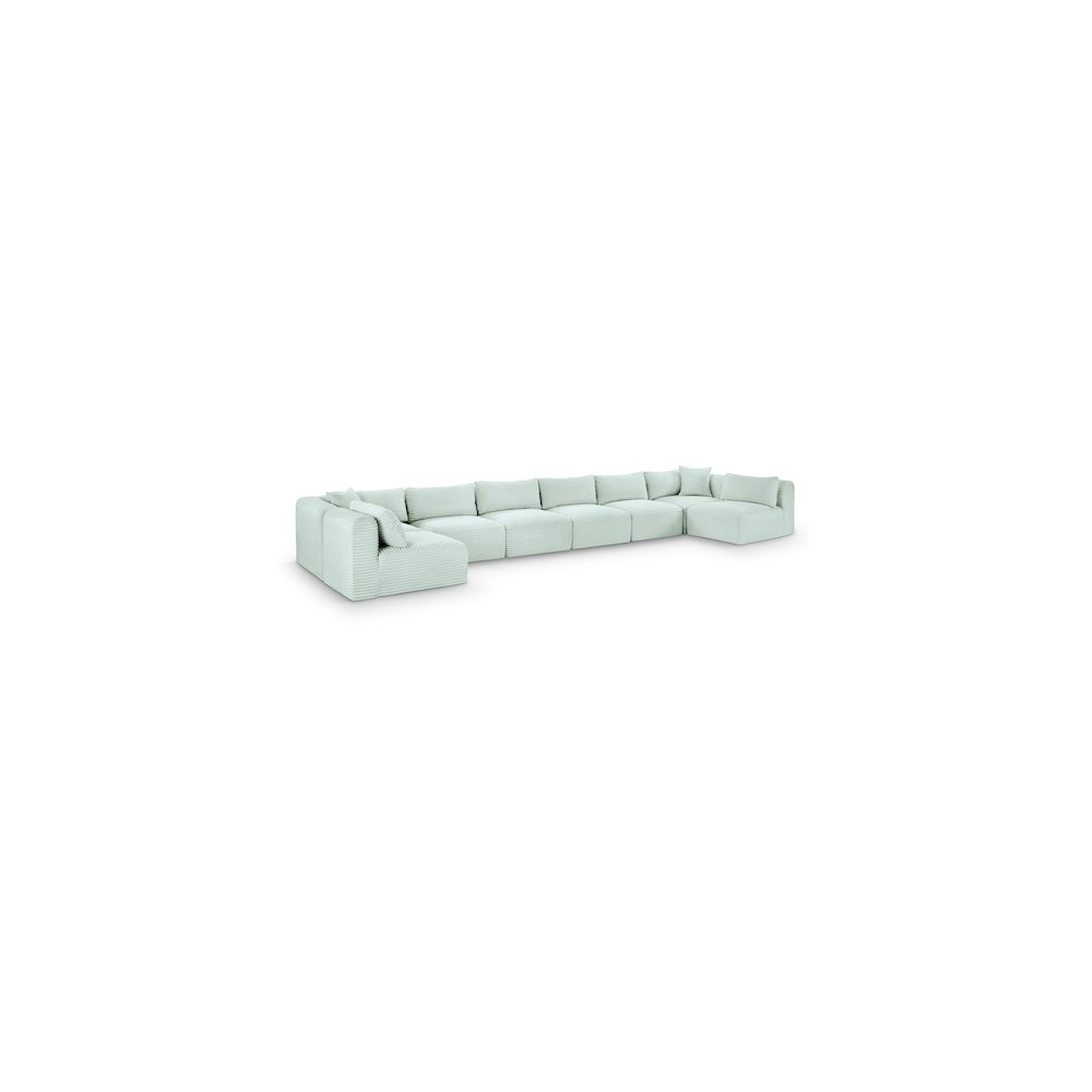 Shaggy Mint Corduroy Performance Fabric Modular Sectional