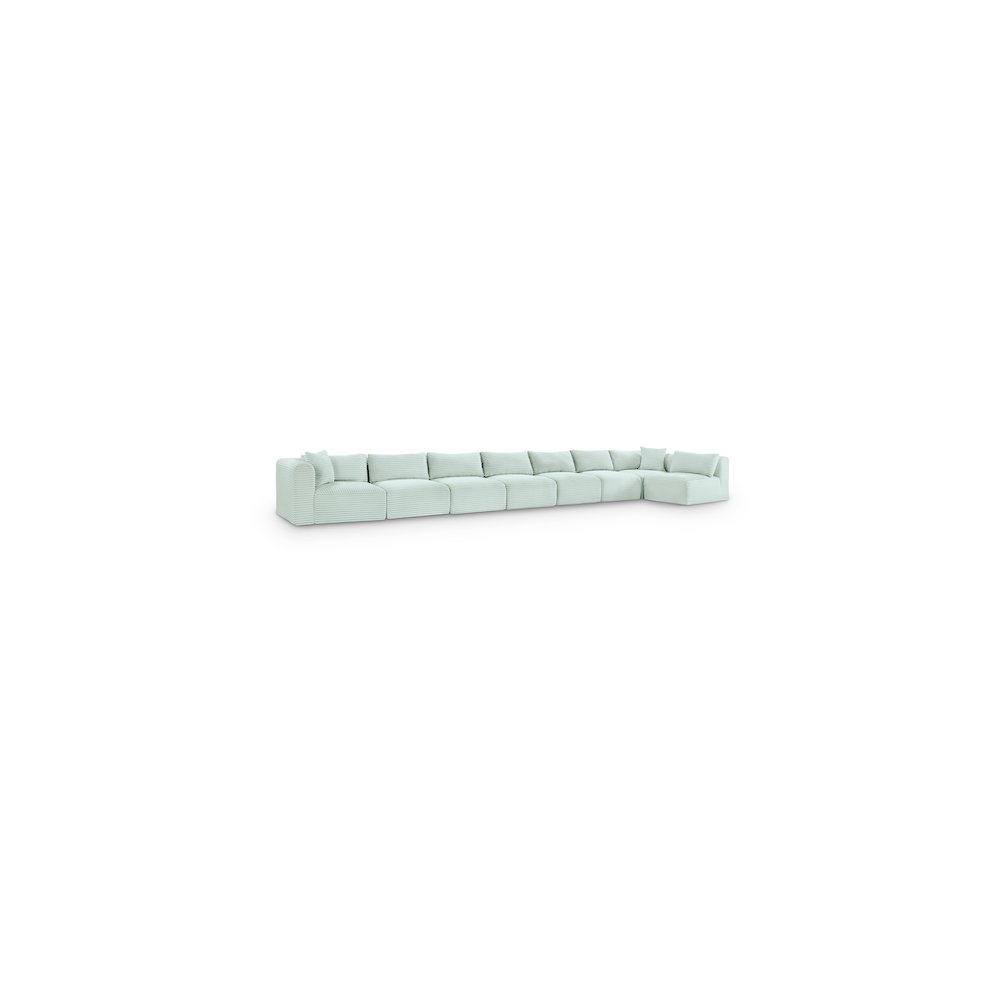 Shaggy Mint Corduroy Performance Fabric Modular Sectional