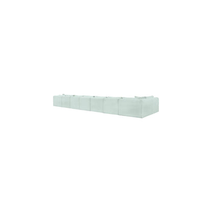 Shaggy Mint Corduroy Performance Fabric Modular Sectional