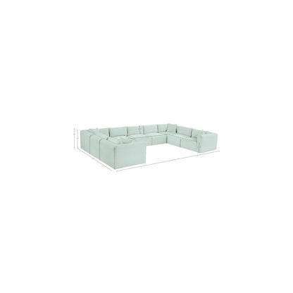 Shaggy Mint Corduroy Performance Fabric Modular Sectional