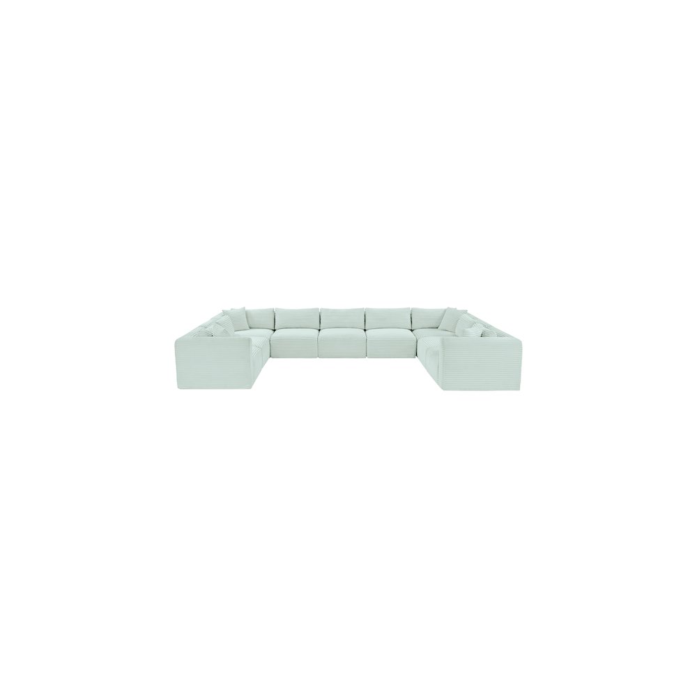 Shaggy Mint Corduroy Performance Fabric Modular Sectional
