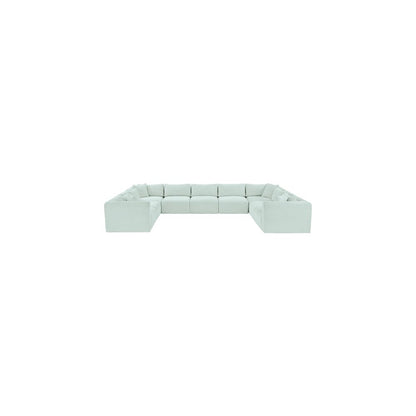 Shaggy Mint Corduroy Performance Fabric Modular Sectional
