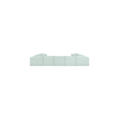 Shaggy Mint Corduroy Performance Fabric Modular Sectional