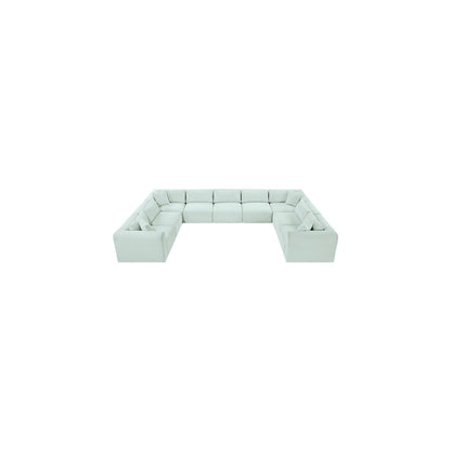 Shaggy Mint Corduroy Performance Fabric Modular Sectional