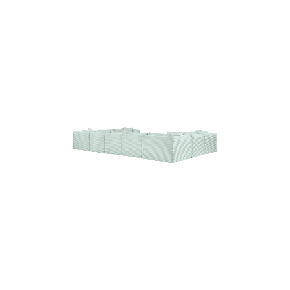 Shaggy Mint Corduroy Performance Fabric Modular Sectional