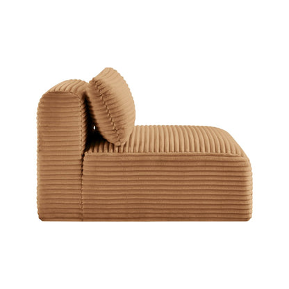 Shaggy Saddle Corduroy Performance Fabric Armless Chair