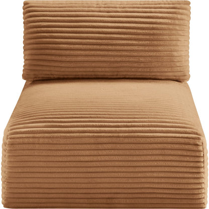 Shaggy Saddle Corduroy Performance Fabric Armless Chair